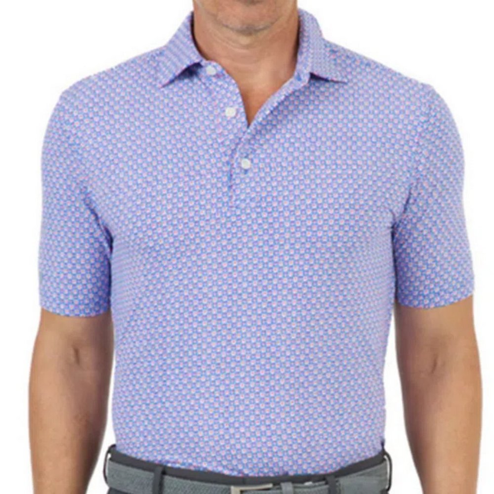 IBKUL Men's Geo Royal Print Polo Modern Fit Size XXL NWT